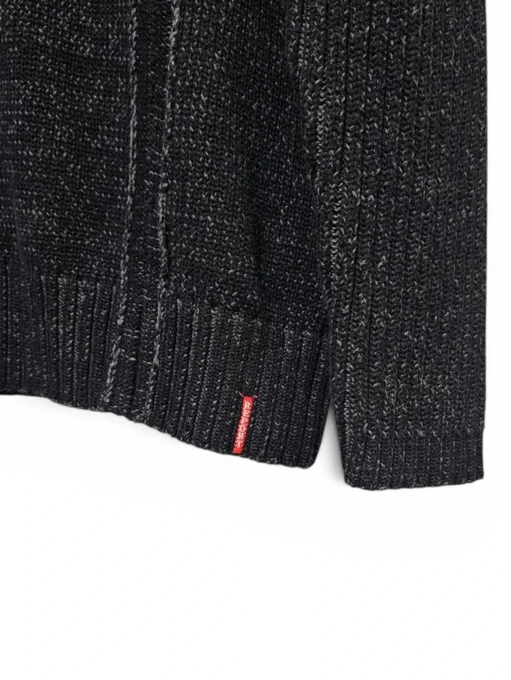 Report Collection Chunky Knit 100% Cotton  Heathered Full Zip Sweater Size L